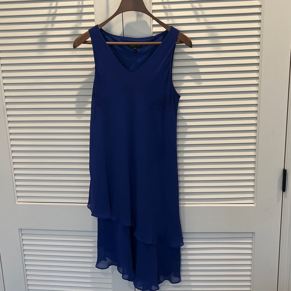 Eileen Fisher Asymmetrical Chiffon Dress